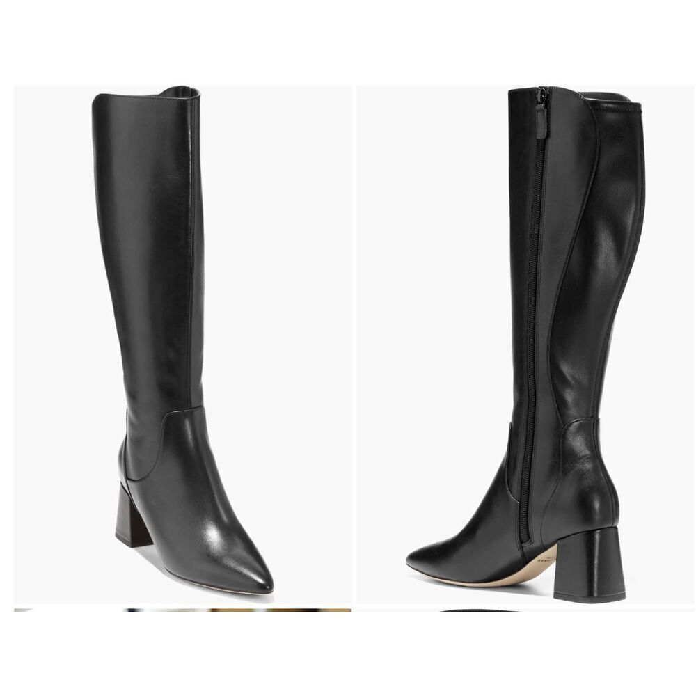 New Cole Haan Clarice Knee High Tall Boot With Extended Calf Sz 9 Black Leather
